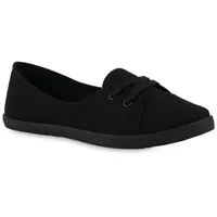 VAN HILL Damen Sportliche Ballerinas Flach Basic Bequem Schuhe 215861 Schwarz 37 - 37 EU