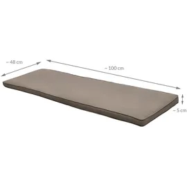 Beautissu Bankauflage 100 x 48 x 5 cm taupe 1 St.