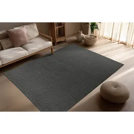 Kayoom Teppich Bandito 325", Grau 160x230 cm – Pflegeleicht & Strapazierfähig - dunkelgrau,