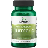 Swanson, Full Spectrum Turmeric (Kurkuma), 720mg, 30 Kapseln, Laborgeprüft, Sojafrei, Glutenfrei, Ohne Gentechnik