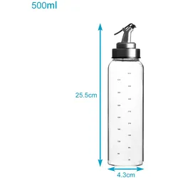Intirilife 2-teiliges Ölspender Set Essig und Öl Flaschen aus Glas mit 450 ml Füllmenge - Öl Essig Spender Flasche