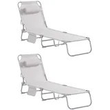 SoBuy Gartenliege 2-er Set Beige