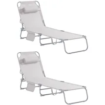 SoBuy Gartenliege 2-er Set Beige