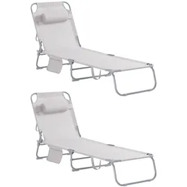 SoBuy Gartenliege 2-er Set Beige