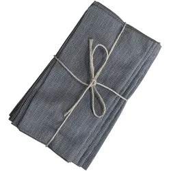 Chic Antique Stoffservietten mit Streifen im 4er-Set, L40 x B40cm, kohle