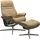Stressless Relaxsessel STRESSLESS "Sunrise", beige (sand paloma), B:92cm H:105cm T:80cm, Leder PALOMA: PALOMA ist ein durchgefärbtes Semianilin-Möbelleder mit natürlicher Narbung., Sessel, Relaxsessel, mit Hocker, mit Cross Base, Größe S, M & L, Holzakzent Braun