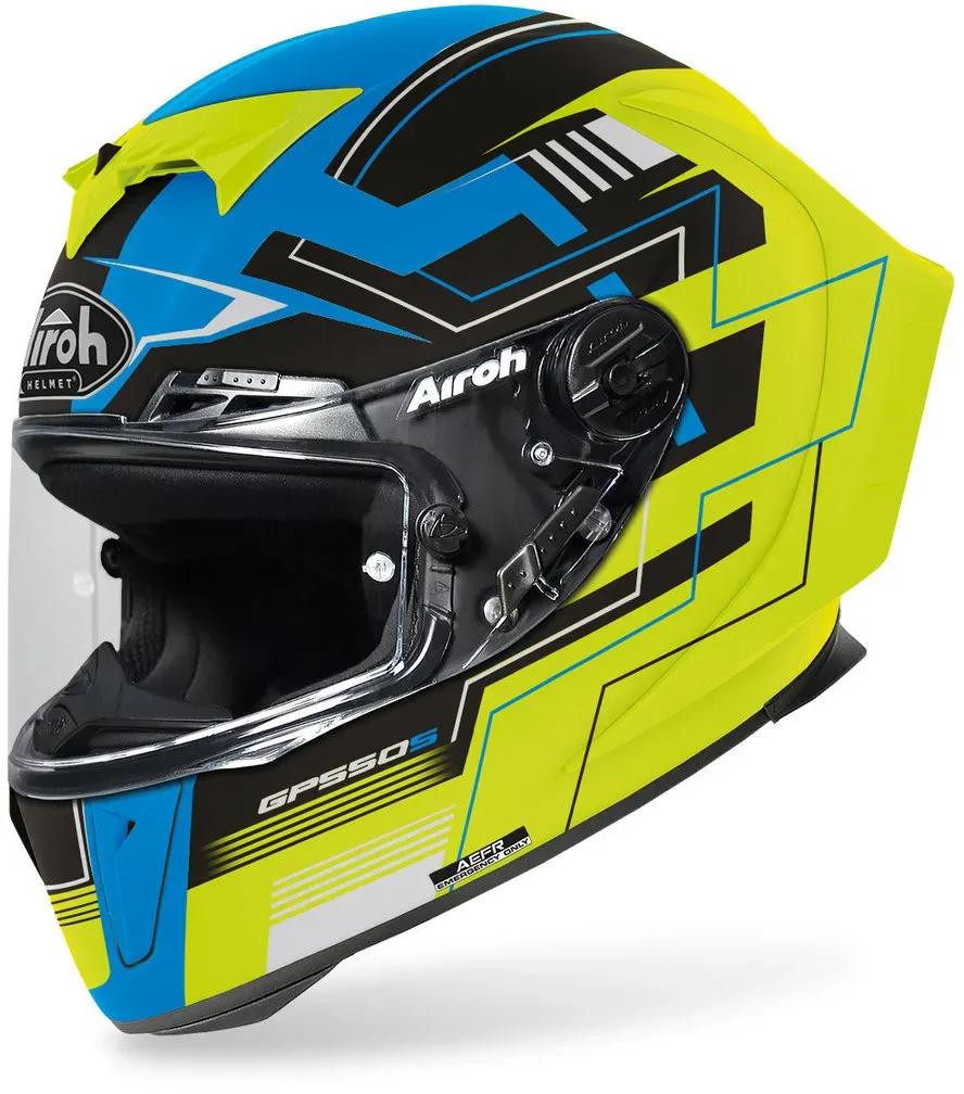 Airoh GP 550S Challenge Helm, zwart-geel, XS Voorman