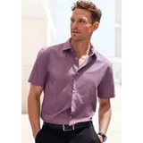 H.I.S. H.I.S Kurzarmhemd Regular-fit elastisches Jaquard-Kurzarmhemd lila XXL (45/46)