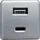 ed exciting design Nachtschrank Moon 47 x 46 x 61 cm Grau