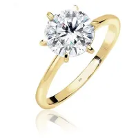 Elli Premium Fingerring Verlobungsring Zirkonia Weiß 375 Gelbgold weiß 54