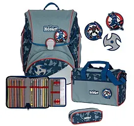 Scout Alpha Blue Ninja Schulranzenset 4tlg