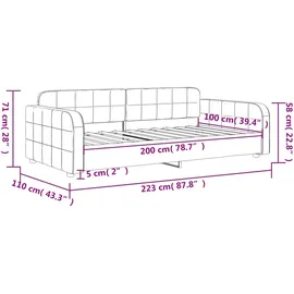 vidaXL Tagesbett Dunkelgrau 100x200 cm Samt