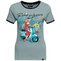 Queen Kerosin T-Shirt Rome for Lovers in graugrün |
