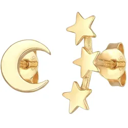 Elli Mond Halbmond Stern Mixmatch 925 Silber Gold Damen 