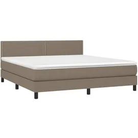 vidaXL Boxspringbett mit Matratze & LED Taupe 180x200 cm Stoff