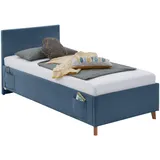 Meise Möbel meise.möbel Polsterbett Cool mit Lattenrost Cord Blau Ocean 90 x 200 cm