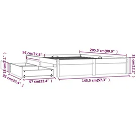 vidaXL Bett mit Schubladen 140x200 cm1124518