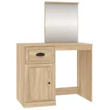 vidaXL Schminktisch mit Spiegel Sonoma-Eiche 90x50x132,5 cm