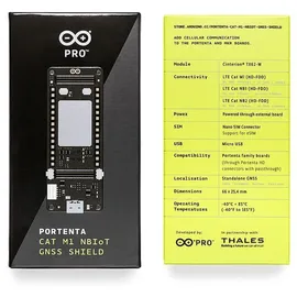 Arduino Portenta Cat. M1/NB IoT GNSS Shield Cinterion TX62, NB-IoT, GLONASS/Galileo/BeiDou