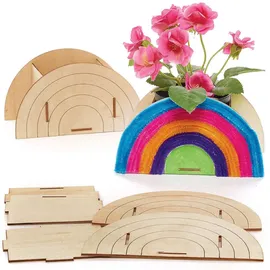 Baker Ross Regenbogen Blumentopf Bastelset 3er Pack