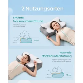 Songmics Nackenkissen Memory Foam 60 x 40 cm Grau