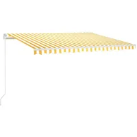 VidaXL Markise Manuell Einziehbar 450x300 cm Gelb und Weiß