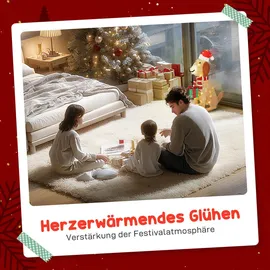 Outsunny Weihnachtsdekoration, Beleuchteter Weihnachtswelpe mit 74 warmweißen LED-Lichtern, Beleuchtet Weihnachtsdeko für den Innen- und Außenbereich, Gelb
