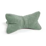 Magma Heimtex MAGMA Leseknochen Bücherkissen Shara ergonomische Form Cord gestreift (Salbei)