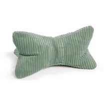 Magma Heimtex MAGMA Leseknochen Bücherkissen Shara ergonomische Form Cord gestreift (Salbei)