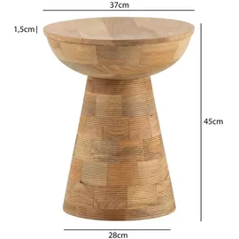 Wohnling Beistelltisch Braun Massivholz 37 x 45 cm