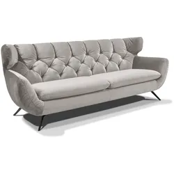 Portobello Sofa Chester Stoff Silver 2,5-Sitzer