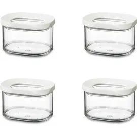 Mepal 4-tlg Vorratsdosen Set Modula 175 ml weiß | ideal für trockene Lebensmittel | Frischhaltedose | praktische Aufbewahrungslösung