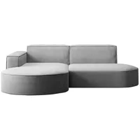 kaiser möbel Ecksofa Designer MODENA STUDIO stoff Dicker cord Poso Silber Links - Silber