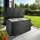 Tectake tectake® Auflagenbox, mit Aluminiumgestell und Rattangeflecht, komfortable Hubautomatik, 145 x 82,5 x 79,5 cm
