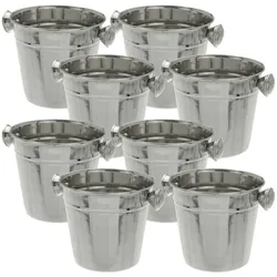 Eiseimer Eiswürfelbehälter Eiskübel Mini 8 Stk 11x11cm Edelstahl Küche Bar Party