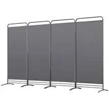 Angel Living Paravent Klappbar Raumteiler Freistehend Sichtschutzwand (4 St), Paravent 4 Teilig, 324(B) x 50(T) x 180(H)cm grau 324 cm x 180 cm x 50 cm