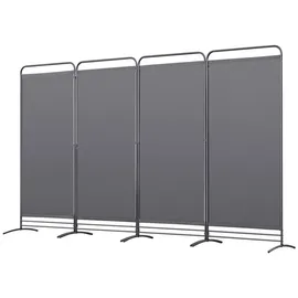 Angel Living Paravent Klappbar Raumteiler Freistehend Sichtschutzwand (4 St), Paravent 4 Teilig, 324(B) x 50(T) x 180(H)cm grau 324 cm x 180 cm x 50 cm
