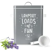 Sendez Waschpulverdose 6L Metalldose mit Deckel und Schaufel Waschmittelbox