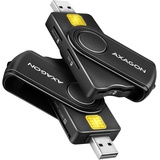 AXAGON CRE-SMP2A USB Smart Card & SD/microSD/SIM Card PocketReader