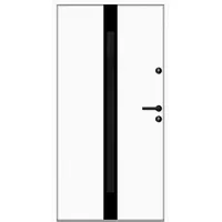 Aluminium-Stahl Nebeneingangstür "PALITA" BLACKLINE Weiß RAL 9016 beidseitig innen öffnend DIN rechts