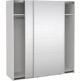 VCM Catania Schiebetürenschrank 2 Türen mit Spiegel 180x200cm weiß.