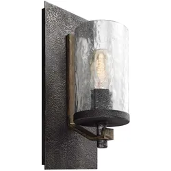 Wandlampe Wandleuchte Wohnzimmerlampe grau 1 flammig E27 Glasschirm H 33 cm