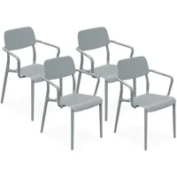 Konsimo® Gartenstuhl, Grau, Kunststoff, 57x84x55.5 cm, Gartenmöbel, Gartenstühle, Gartenstühle