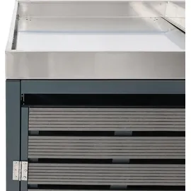 Mendler Mülltonnenbox HWC-K14 124 x 200 x 84 cm anthrazit
