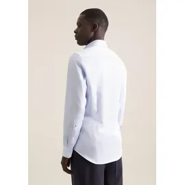 Seidensticker Businesshemd "Schwarze Rose", Herren, Gr. L (41), normale Ärmellängen, blau, 100% Baumwolle, gestreift, skinny fit, 2-Knopf-Manschette, Hemden, X-Slim 1/1 Kentkragen Gestreift
