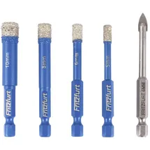 fritzfurt Diamantbohrer-Set 5-teilig 5 mm/6 mm/8 mm/10 mm Gesamtlänge 140 mm