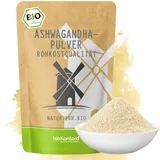 bioKontor – Bio Ashwagandha Pulver 500g – Ashwagandha Wurzel Pulver aus Indien – Ashwagandha gemahlen fein – indischer Ginseng Pulver für Smoothies, Säfte, Goldene Milch, Moon Milk – 100% Naturrein