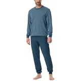 SCHIESSER Schlafanzug Lang mit Bündchen-Nightwear Set Pyjamaset, blaugrau_181156, 50