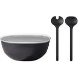 Mepal SILUETA Servierschale mit Deckel & Salatbesteck 5000 ml Nordic Black