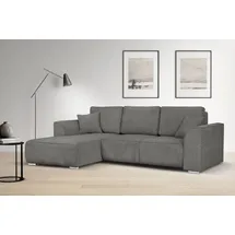 OTTO home Ecksofa OTTO HOME "BEATRICE optionale Schlafsofa mit Bettkasten, B/T/H: 265/170/86 cm", grau (mittelgrau), B:265cm H:86cm T:170cm, 100% Polyester, Sofas, Ecksofa, L-Form, wahlweise auch mit Bettfunktion und Bettkasten